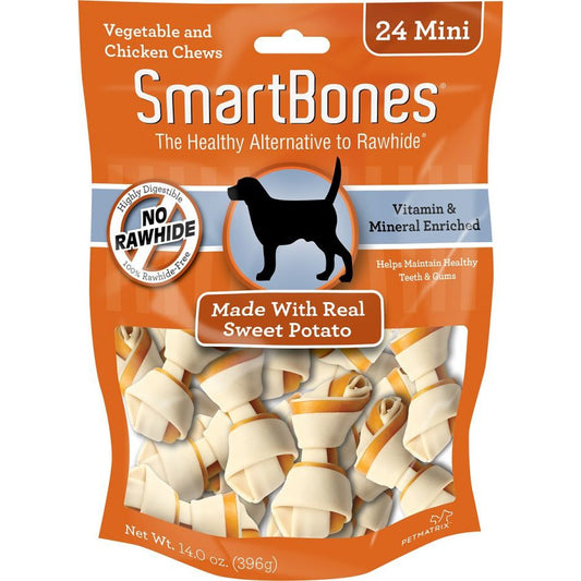 SmarBones - Sweet Potato Flavor-Dog-Smartbones-Mini - Dogs up to 10 Lbs (24 Pack)-