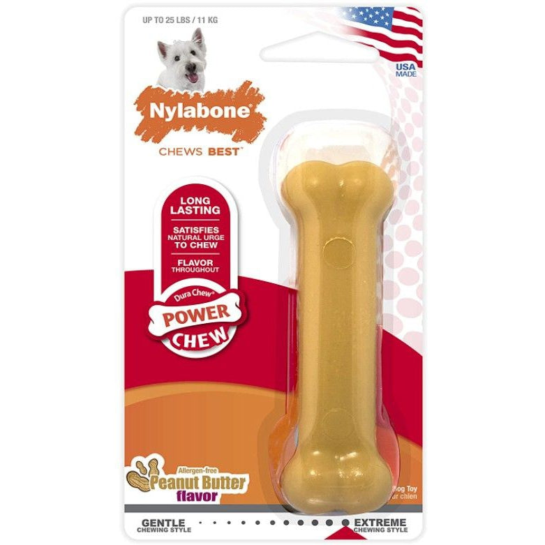 Nylabone Dura Chew Dog Bone - Peanut Butter Flavor-Dog-Nylabone-Regular-