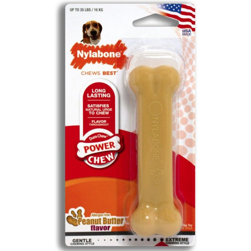 Nylabone Dura Chew Dog Bone - Peanut Butter Flavor-Dog-Nylabone-Wolf-