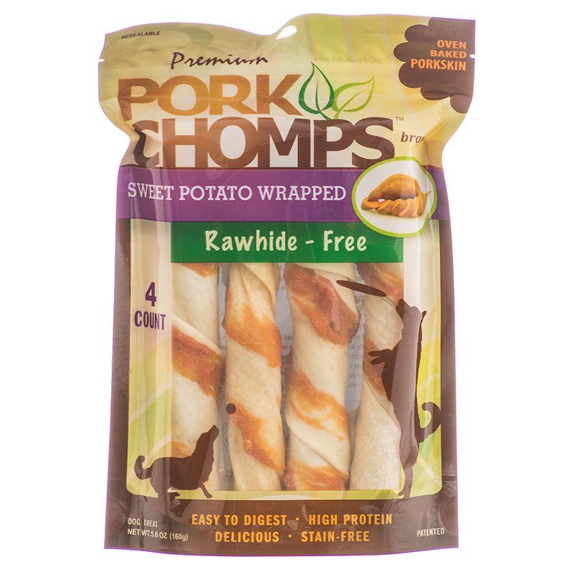 Pork Chomps Premium Pork Twistz - Sweet Potato-Dog-Scott Pet-Large - 4 Count-