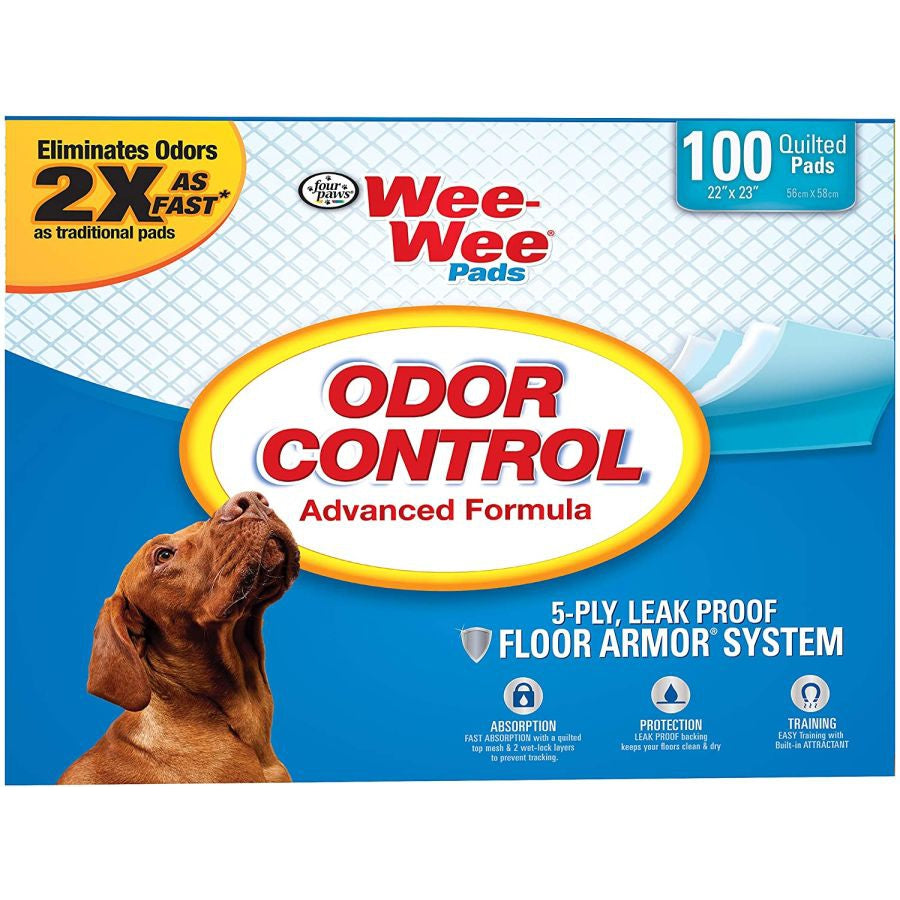 Four Paws Wee Wee Pads - Odor Control-Dog-Four Paws-100 Pack - (22"L x 23"W)-