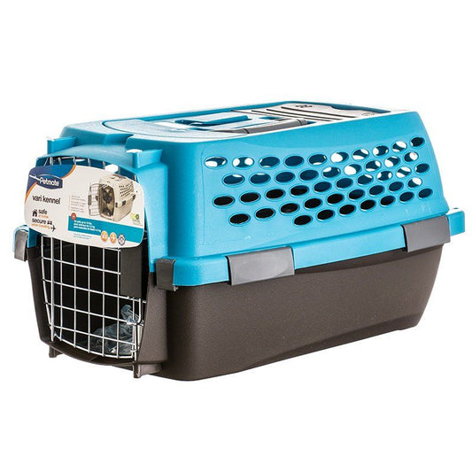 Petmate Vari Kennel Ultra - Breeze Blue/Coffee Brown-Dog-Petmate-Dogs up to 10 lbs - (19"L x 12.6"W x 10"H)-