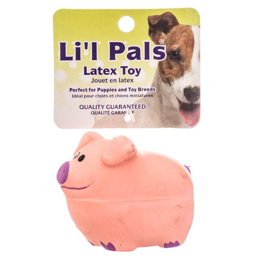 Lil Pals Latex Pig Dog Toy-Dog-Li'l Pals-3" Long-