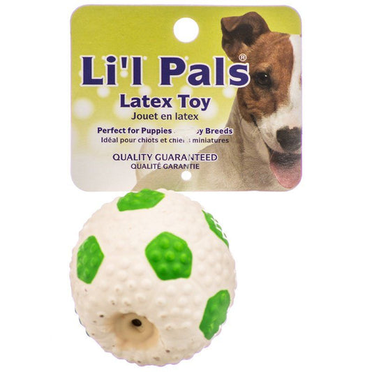 Lil Pals Latex Mini Soccer Ball for Dogs - Green & White-Dog-Li'l Pals-2" Diameter-