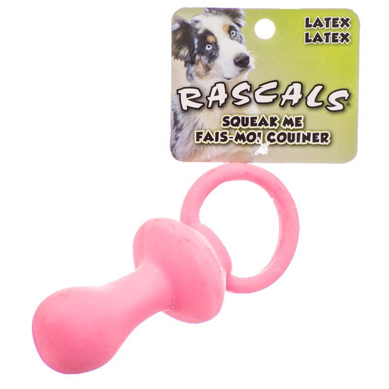 Rascals Latex Pacifier Dog Toy - Pink-Dog-Coastal Pet-4.5" Long-