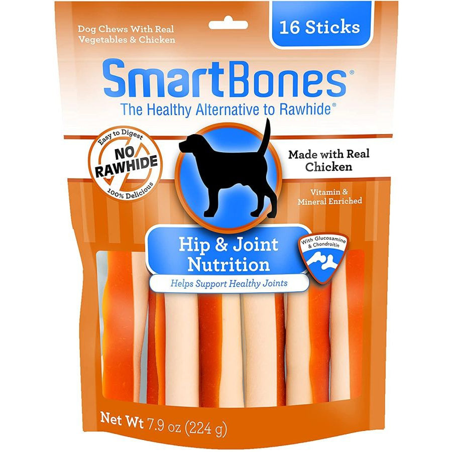 SmartBones Hip & Joint Care Treat Sticks for Dogs - Chicken-Dog-Smartbones-16 Pack - (3.75" Sticks)-