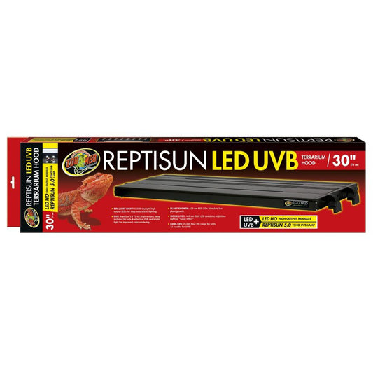 Zoo Med Reptisun LED UVB High Output Terrarium Hood-Reptile-Zoo Med-30" Hood - 4 Modules-