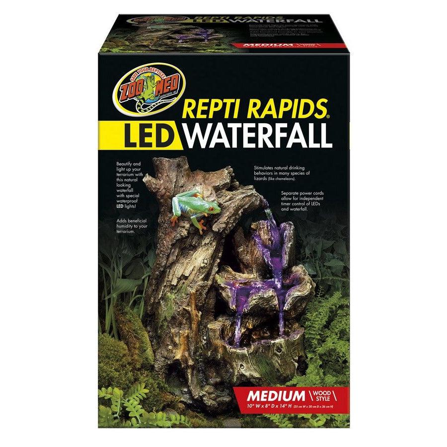 Zoo Med Repti Rapids LED Waterfall - Wood Style-Reptile-Zoo Med-Medium - (13"W x 8"D x 10"H)-