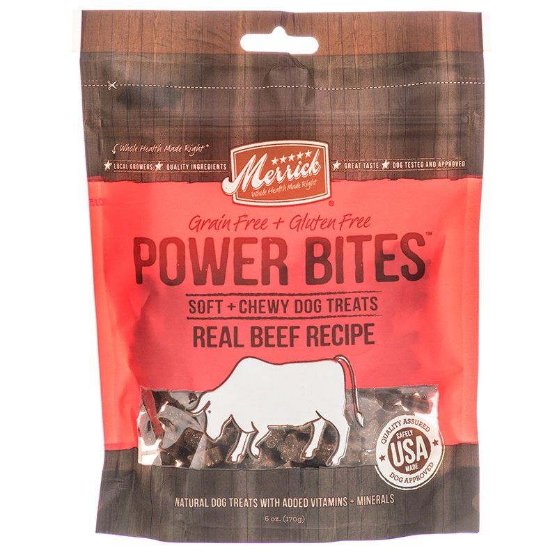 Merrick Power Bites Soft & Chewy Dog Treats - Real Texas Beef Recipe-Dog-Merrick-6 oz-