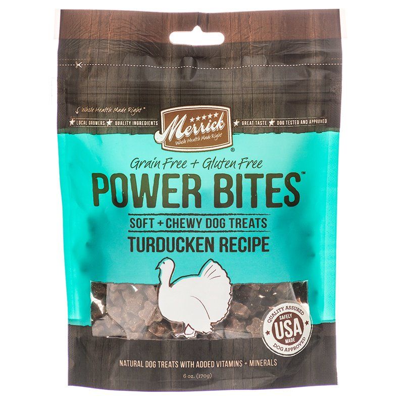 Merrick Power Bites Soft & Chewy Dog Treats - Turducken Recipe-Dog-Merrick-6 oz-