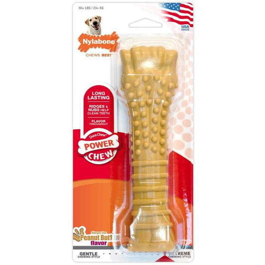 Nylabone Dura Chew Souper Bone - Peanut Butter Flavor-Dog-Nylabone-7.75" Bone - (For Dogs over 50 lbs)-