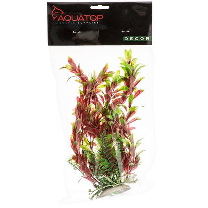 Aquatop Hygro Aquarium Plant - Red & Green-Fish-Aquatop-9" High w/ Weighted Base-