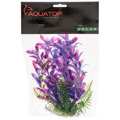 Aquatop Hygro Aquarium Plant - Pink & Purple-Fish-Aquatop-6" High w/ Weighted Base-