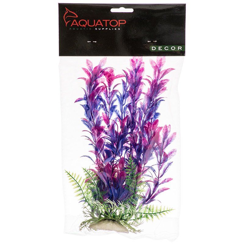 Aquatop Hygro Aquarium Plant - Pink & Purple-Fish-Aquatop-9" High w/ Weighted Base-