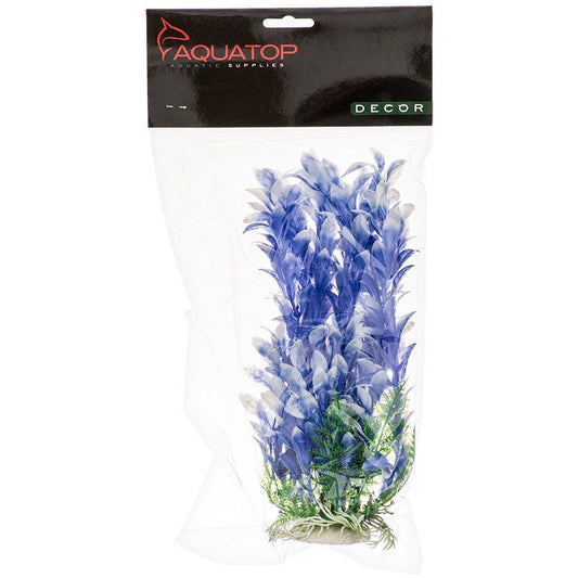 Aquatop Bacopa Aquarium Plant - Blue & White-Fish-Aquatop-9" High w/ Weighted Base-