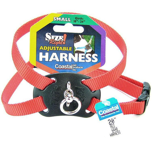 Coastal Pet Size Right Nylon Adjustable Harness - Red-Dog-Coastal Pet-Small - (Girth Size 18"-24")-