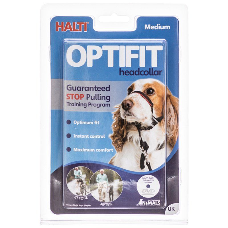 Halti Optifit Deluxe Headcollar for Dogs-Dog-Company of Animals-Medium - (Cattledog, Springer Spaniel, Border Collie, Labrador, German Shepherd, Boxer, Doberman, Retrivers)-