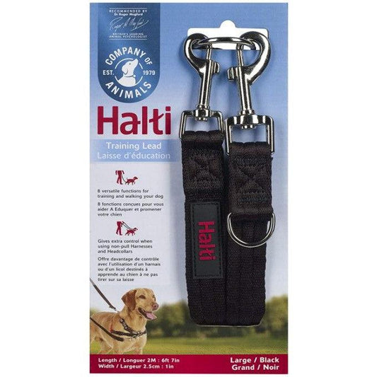 Halti Training Lead for Dogs - Black-Dog-Company of Animals-Large - (7' Long x 2" Wide)-