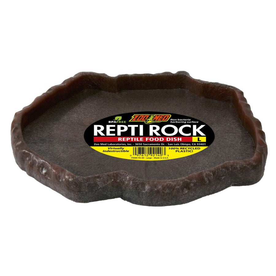 Zoo Med Repti Rock - Reptile Food Dish-Reptile-Zoo Med-Large (9.75" Long x 8.5" Wide)-