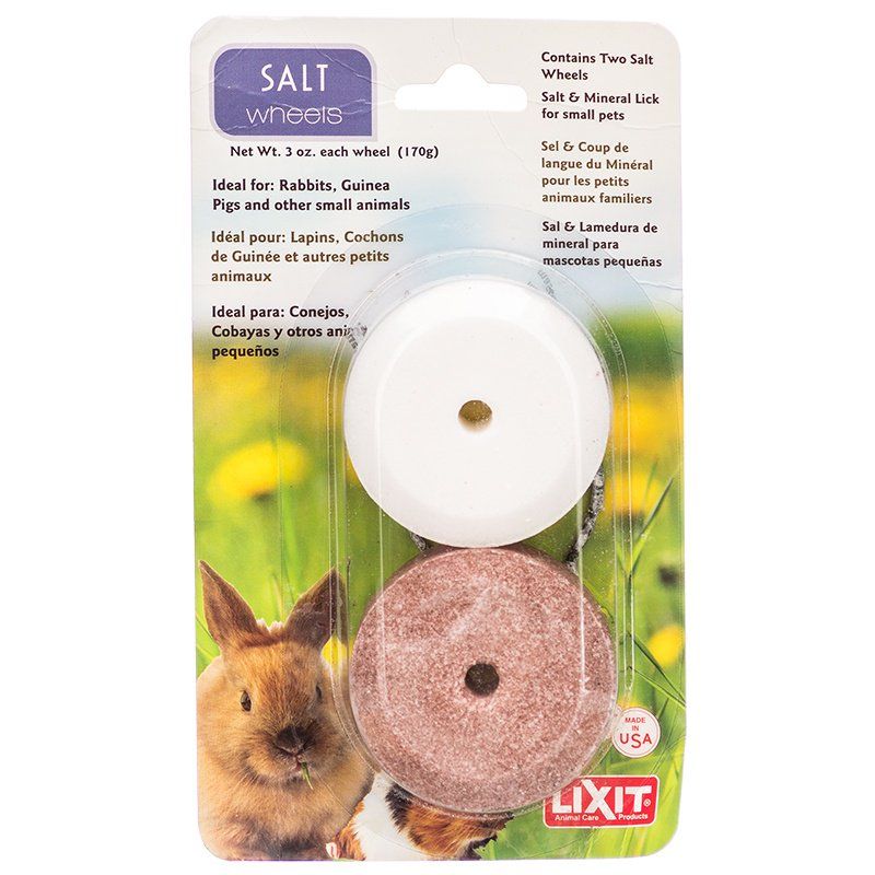 Lixit Salt & Mineral Wheels for Small Pets-Small Pet-Lixit-2 Pack - (3 oz Salt Wheel & 3 oz Mineral Wheel)-