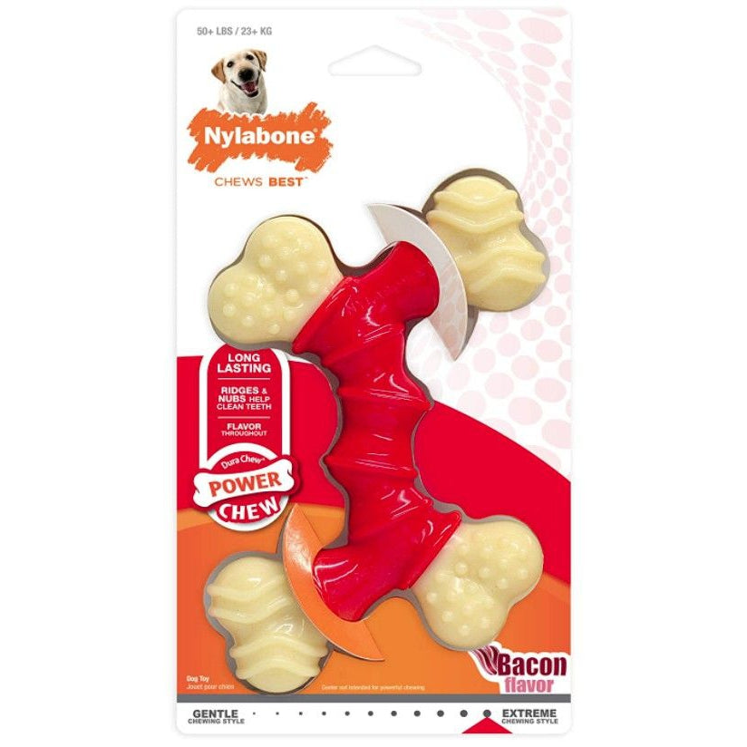 Nylabone Dura Chew Double Bone - Bacon Flavor-Dog-Nylabone-Souper - Dogs 50+ lbs-