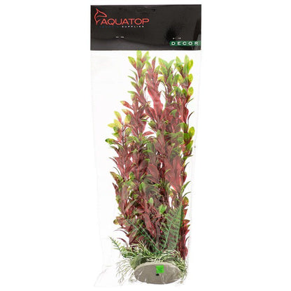 Aquatop Hygro Aquarium Plant - Red & Green-Fish-Aquatop-12" High w/ Weighted Base-