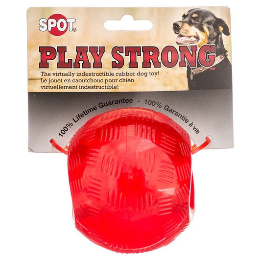 Spot Play Strong Rubber Ball Dog Toy - Red-Dog-Spot-3.75" Diameter-