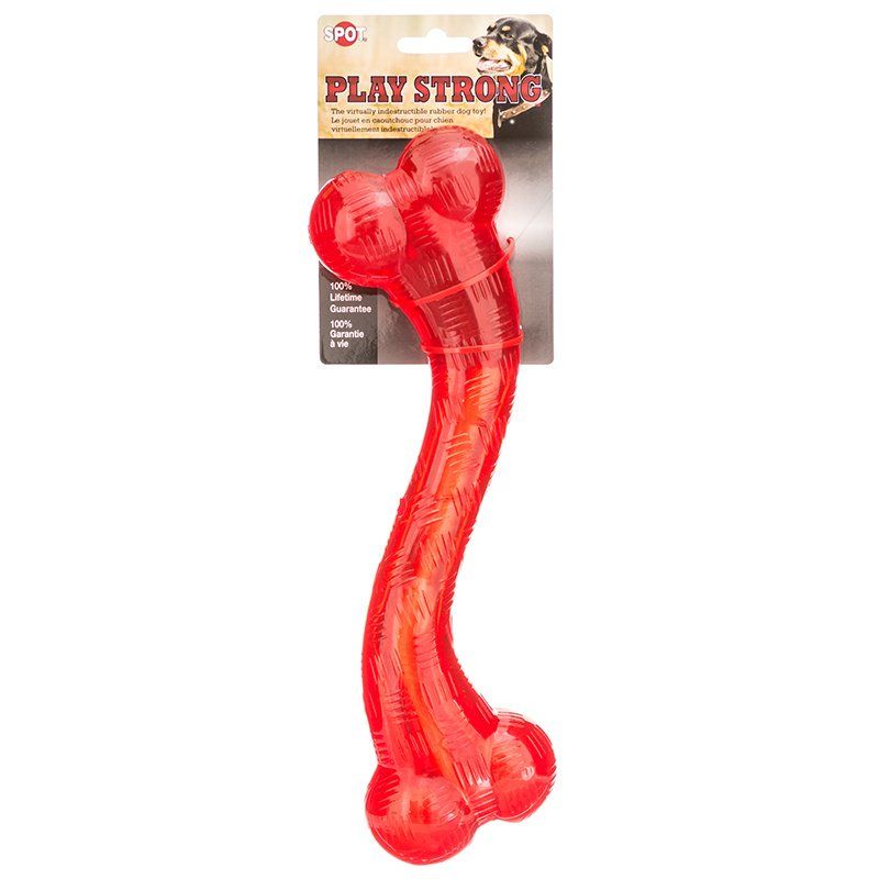 Spot Play Strong Rubber Stick Dog Toy - Red-Dog-Spot-12" Long-