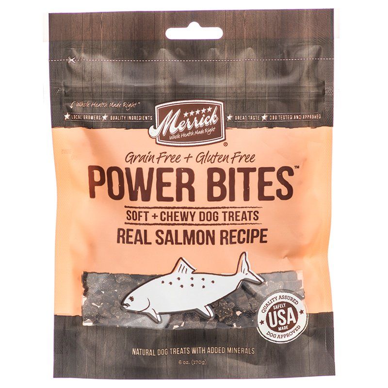 Merrick Power Bites Soft & Chewy Dog Treats - Real Salmon Recipe-Dog-Merrick-6 oz-