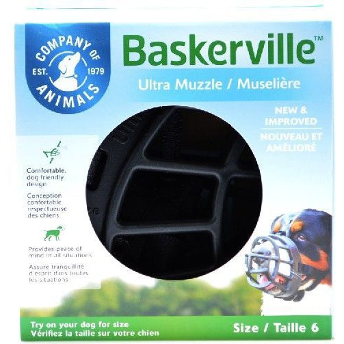 Baskerville Ultra Muzzle for Dogs-Dog-Company of Animals-Size 6 - Dogs 80-150 lbs - (Nose Circumference 16")-