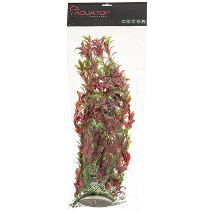 Aquatop Hygro Aquarium Plant - Red & Green-Fish-Aquatop-20" High w/ Weighted Base-