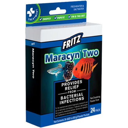 Fritz Maracyn Two Bacterial Medication Powder for Freshwater and Saltwater Aquariums-Fish-Fritz Aquatics-24 Count-