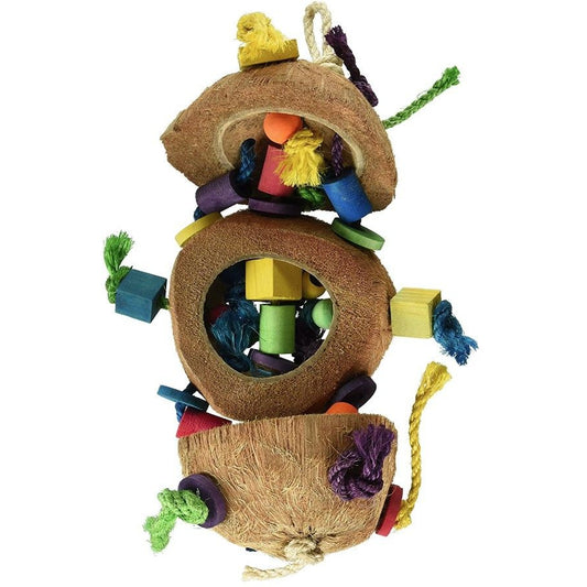 Penn Plax Natural Coconut Bird Kabob with Wood & Sisal-Bird-Penn Plax-1 Pack - (Approx. 15" High)-