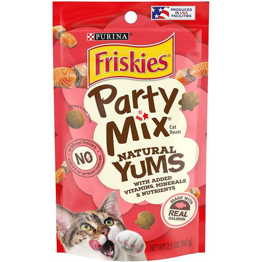 Friskies Party Mix Naturals Cat Treats - Real Salmon-Cat-Friskies-2.1 oz-