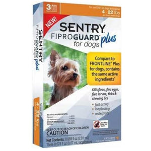 Sentry Fiproguard Plus IGR for Dogs & Puppies-Dog-Sentry-Small - 3 Applications - (Dogs 6.5-22 lbs)-