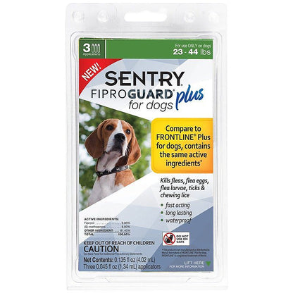 Sentry Fiproguard Plus IGR for Dogs & Puppies-Dog-Sentry-Medium - 3 Applications - (Dogs 23-44 lbs)-
