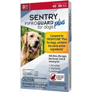 Sentry Fiproguard Plus IGR for Dogs & Puppies-Dog-Sentry-Large - 3 Applications - (Dogs 45-88 lbs)-