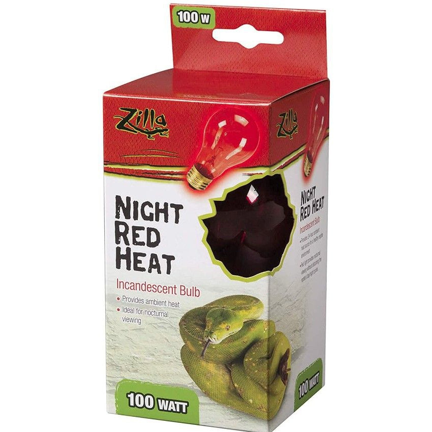 Zilla Incandescent Night Red Heat Bulb for Reptiles-Fish-Zilla-100 Watt-