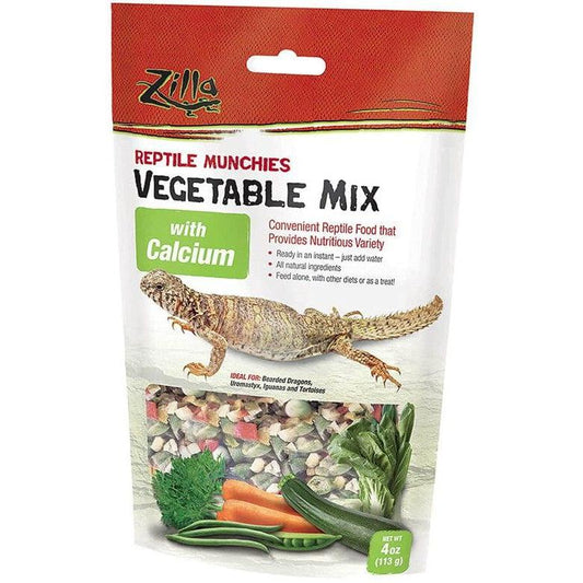 Zilla Reptile Munchies - Vegetable Mix with Calcium-Reptile-Zilla-4 oz-