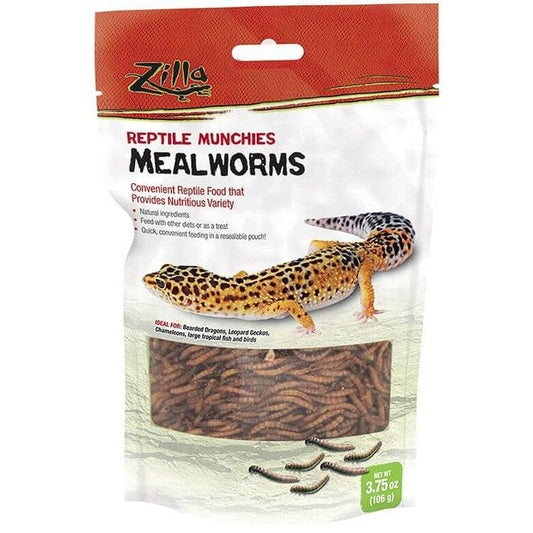 Zilla Reptile Munchies - Mealworms-Reptile-Zilla-3.75 oz-