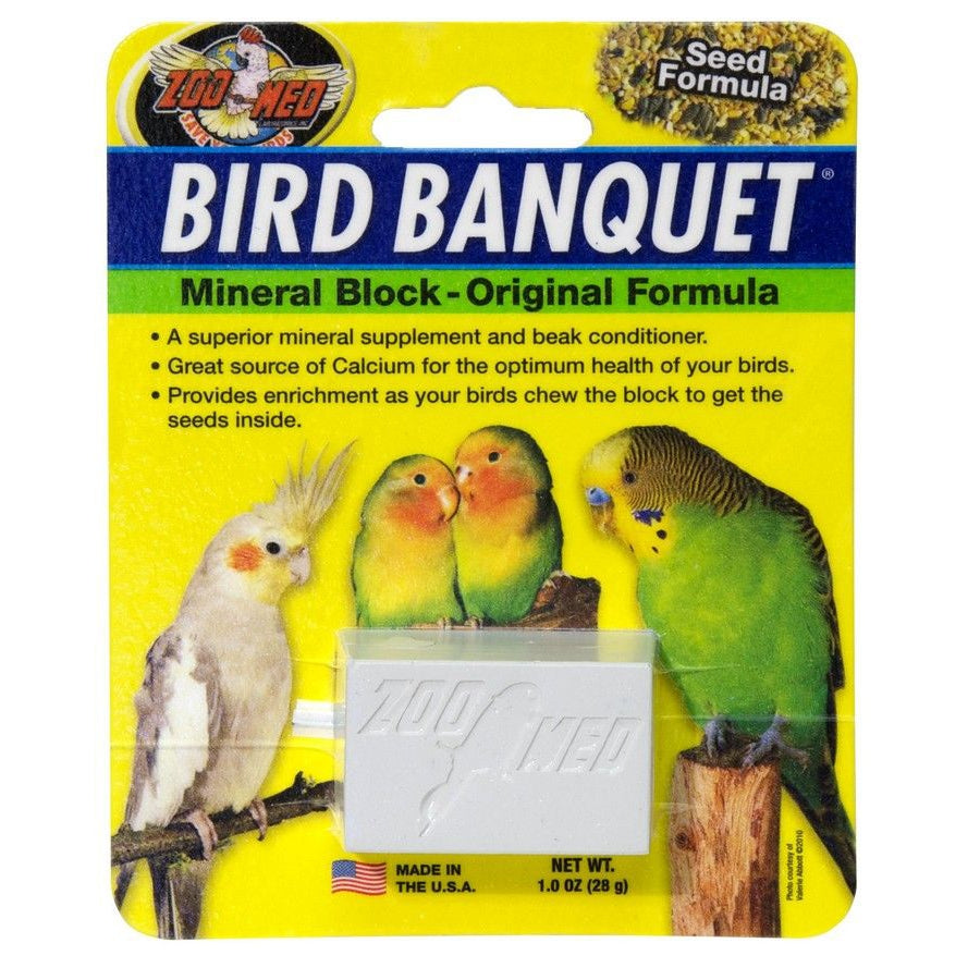 Zoo Med Bird Banquet Mineral Block - Original Seed Formula-Bird-Zoo Med-Small - 1 Block - 1 oz-