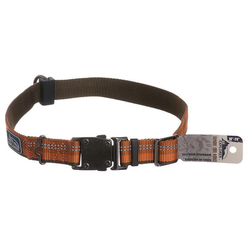 K9 Explorer Reflective Adjustable Dog Collar - Campfire Orange-Dog-Coastal Pet-26" Long x 1" Wide-