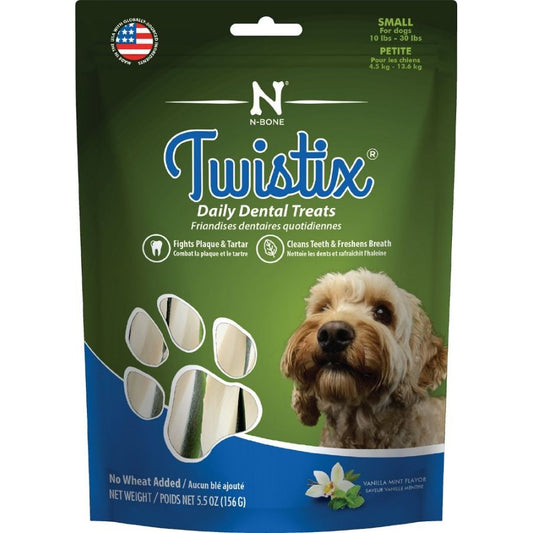 Twistix Wheat Free Dental Dog Treats - Vanilla Mint Flavor-Dog-Twistix-Small - For Dogs 10-30 lbs - (5.5 oz)-