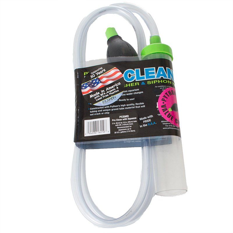 Python Pro-Clean Gravel Washer & Siphon Kit with Squeeze-Fish-Python Products-Medium - Aquariums up to 20 Gallons - (10"L x 2"D)-