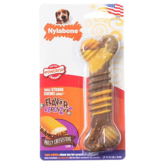 Nylabone Flavor Frenzy Dura Chew Bone - Philly Cheesesteak Flavor-Dog-Nylabone-Wolf (Dogs up to 35 lbs)-