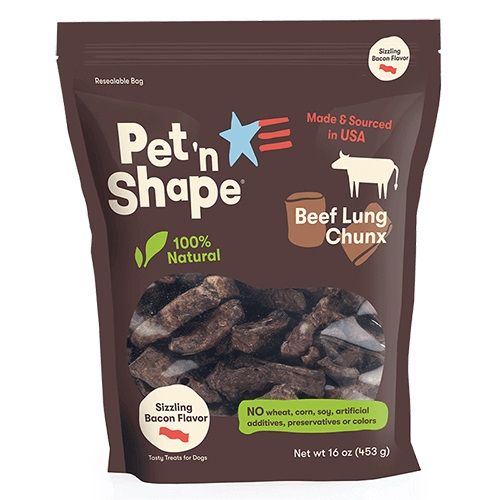 Pet 'n Shape Natural Beef Lung Chunx Dog Treats - Sizzling Bacon Flavor-Dog-Pet 'n Shape-1 lb Bag-