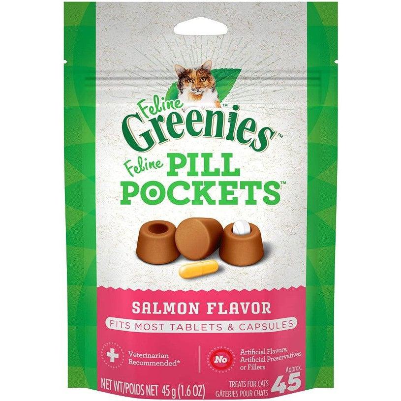 Greenies Pill Pockets Salmon Flavor Cat Treats-Cat-Greenies-1.6 oz-