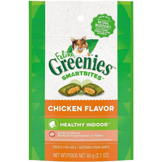 Greenies SmartBites Healthy Indoor Chicken Flavor Cat Treats-Cat-Greenies-2.1 oz-