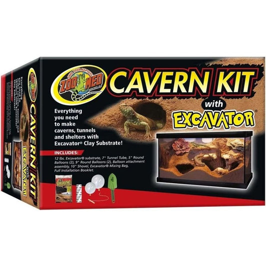 Zoo Med Cavern Kit with Excavator-Reptile-Zoo Med-Complete Excavation Kit-