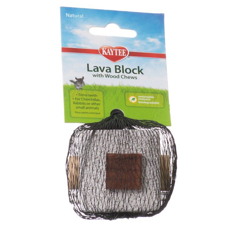 Kaytee Natural Lava Block with Wood Chews-Small Pet-Kaytee-2.5" Cube-